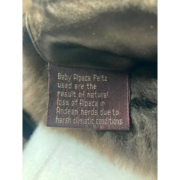 Baby Alpaca Fur Hat Brown Russian Style Winter Luxury Made in Peru